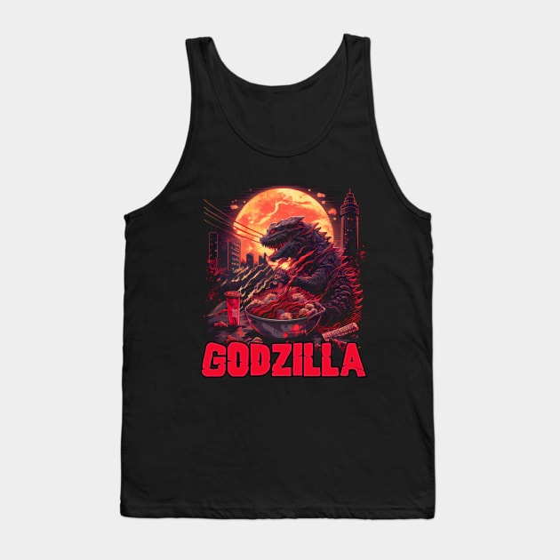 Ramen Godzilla Tank Top by gblackid